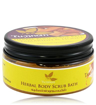 Tumnan Herbal Body Scrub Bath Tamarind & Honey 220 g.