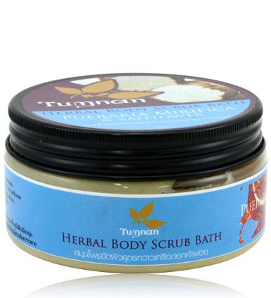 Tumnan Herbal Body Scrub Bath Pueraria Mirifica & Safflower 220 g.